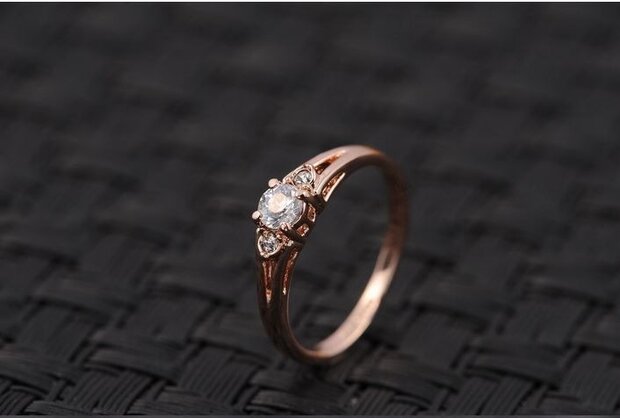 Italina Rigant 18K Rose Gold Plated Genuine Austrian Engagement Ring